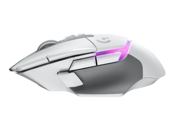 Logitech G G502 X PLUS - Mus - optisk - 11 knappar - trådlös - 2.4 GHz - USB Logitech LIGHTSPEED-mottagare - vit