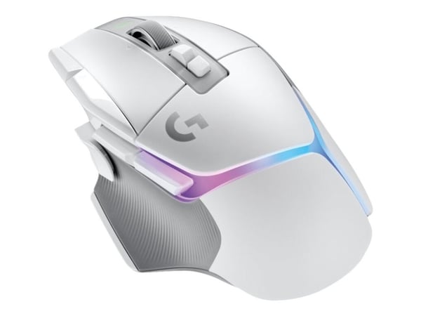 Logitech G G502 X PLUS - Mus - optisk - 11 knappar - trådlös - 2.4 GHz - USB Logitech LIGHTSPEED-mottagare - vit