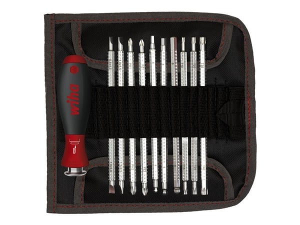 Wiha SYSTEM 6 281 - Screwdriver handle with bit set - 12 deler - inn roll-up bag
