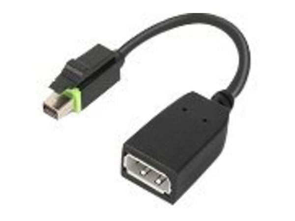 Lenovo - DisplayPort-adapter - Mini DisplayPort (hann) til DisplayPort (hunn) - for ThinkCentre M75t Gen 2; ThinkStation P320; P330; P330 Gen 2; P3...