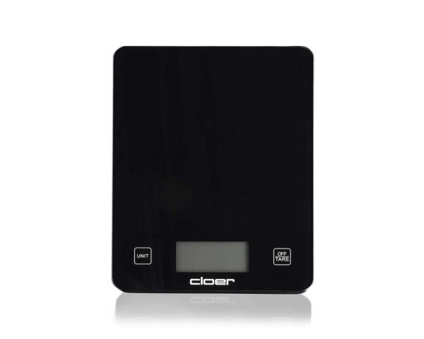 Cloer 6870, Elektronisk köksvåg, 10 kg, 5 g, svart, glas, bordsskiva