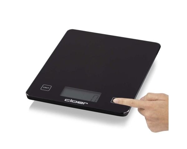 Cloer 6870, Elektronisk kjøkkenvekt, 10 kg, 5 g, Svart, Glass, Benkeplate