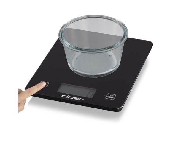 Cloer 6870, Elektronisk kjøkkenvekt, 10 kg, 5 g, Svart, Glass, Benkeplate