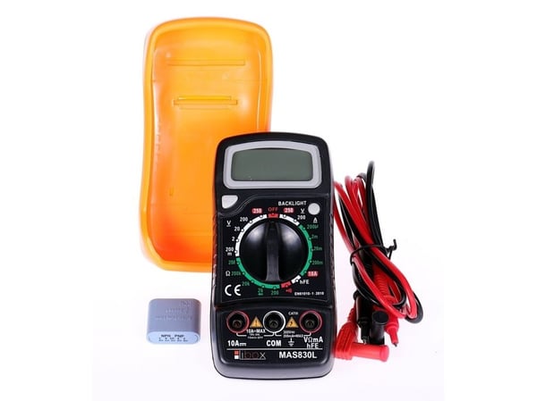 Libox multimeter, multimeter MAS830L LB0164, 3,5 cifre, batteri, 9V, alkalisk, 9 V, 138 mm