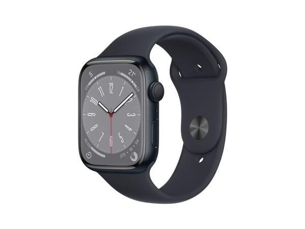 Apple Watch Series 8 (GPS) - 41 mm - midnattsaluminium - smartklokke med sportsbånd - fluorelastomer - midnatt - båndbredde: Regular - 32 GB - Wi-F...