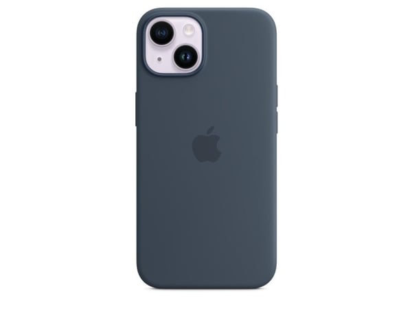 Apple - Baksidedeksel for mobiltelefon - MagSafe-samsvar - silikon - stormblå - for iPhone 14