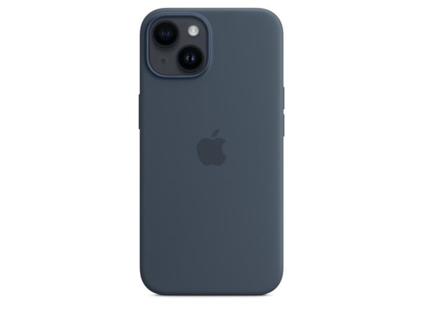 Apple - Baksidedeksel for mobiltelefon - MagSafe-samsvar - silikon - stormblå - for iPhone 14