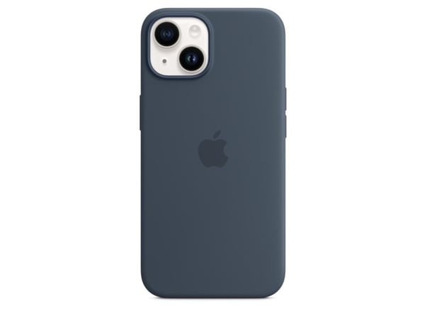 Apple - Baksidedeksel for mobiltelefon - MagSafe-samsvar - silikon - stormblå - for iPhone 14