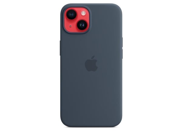 Apple - Baksidedeksel for mobiltelefon - MagSafe-samsvar - silikon - stormblå - for iPhone 14