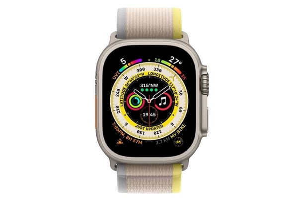 Apple - Sløyfe for smart armbåndsur - 49 mm - S/M-størrelse - gul/beige