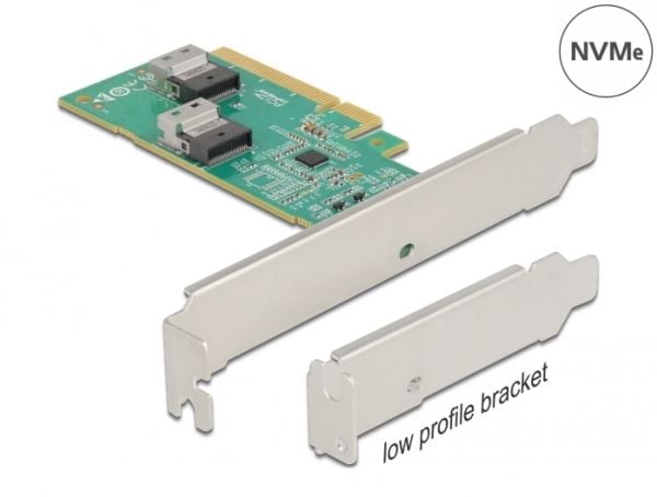 Delock - Lagringskontroller - U.2 NVMe - lav profil - PCIe 4.0 x8