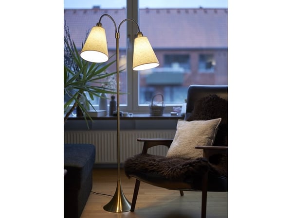 Gulvlampe fotgjenger ekskl. skjermer messing antikk