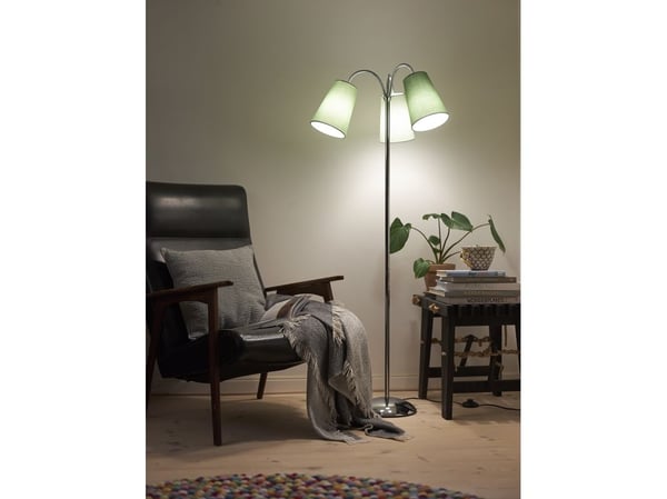 Gulvlampe SALSA krom med E14/E27 skjerm