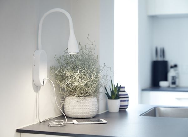 Vegg-/Væglampe EYE USB LED hvit