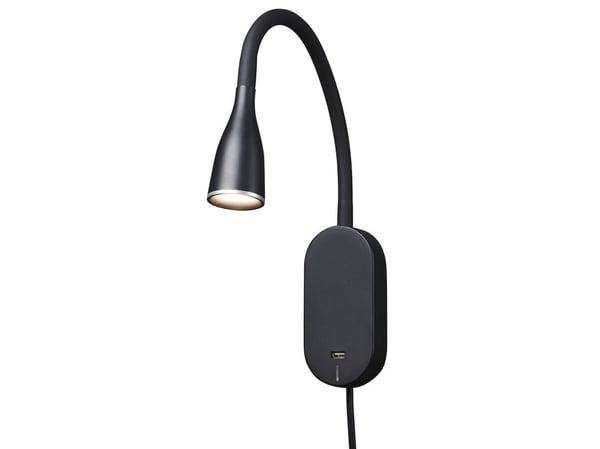 Vägglampa EYE USB LED svart
