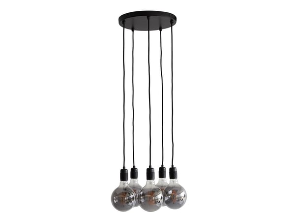 Klyngpendel K9 Ø 30 cm, 5 sokler, sort matt