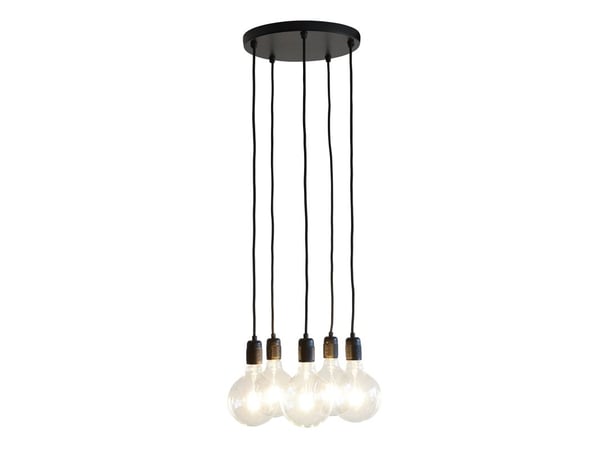 Klyngpendel K9 Ø 30 cm, 5 sokler, sort matt
