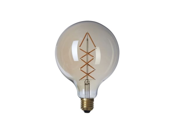 LED 6W globelampe Zig Zag Ø125 H170 gyllent glass