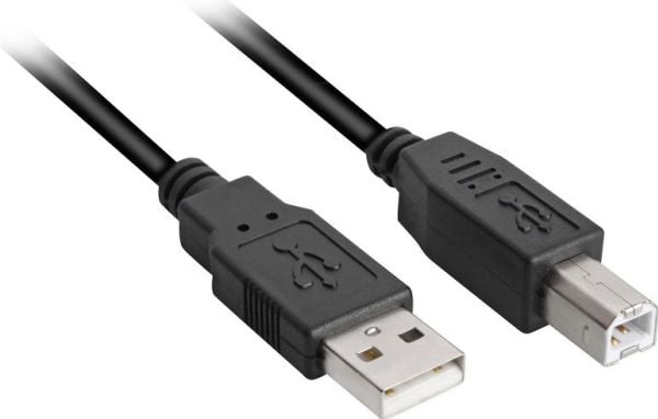 Sharkoon - USB-kabel - USB-type B (hann) til USB (hann) - USB 2.0 - 50 cm - svart