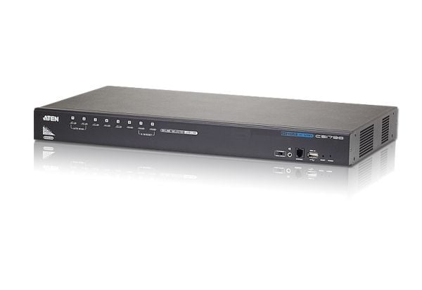 ATEN CS1798 - KVM / lyd / USB-svitsj - 8 x KVM/lyd/USB - 1 lokalbruker - stasjonær, rackmonterbar
