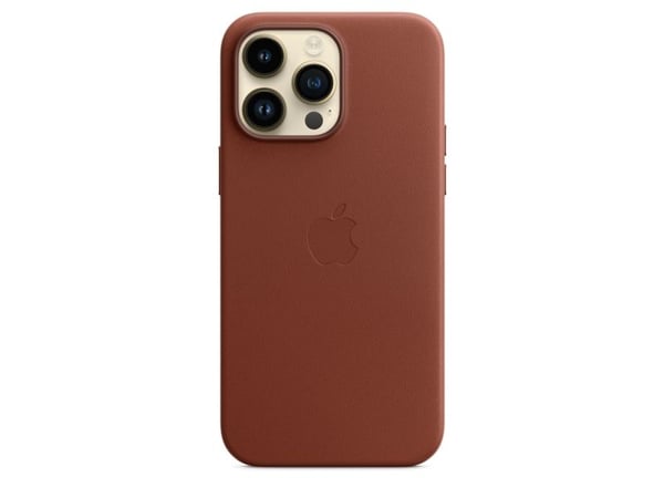 Apple - Baksidedeksel for mobiltelefon - med MagSafe - lær - umbra - for iPhone 14 Pro Max