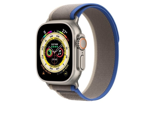 Apple - Sløyfe for smart armbåndsur - 49 mm - S/M-størrelse - blågrå
