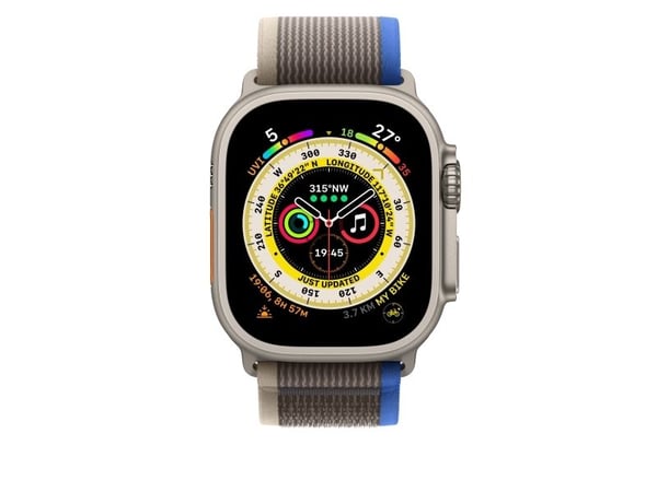 Apple - Sløyfe for smart armbåndsur - 49 mm - S/M-størrelse - blågrå