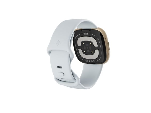 Fitbit Sense 2 - Bløt gullaluminium - smartklokke med bånd - blå dis - båndbredde: S - NFC, Bluetooth