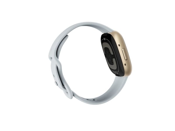 Fitbit Sense 2 - Bløt gullaluminium - smartklokke med bånd - blå dis - båndbredde: S - NFC, Bluetooth