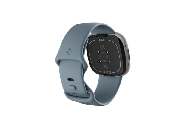 Fitbit Versa 4 - 40 mm - platina - älykello rannekkeella - vesiputouksen sininen - rannekkeen koko: S/L - NFC, Bluetooth