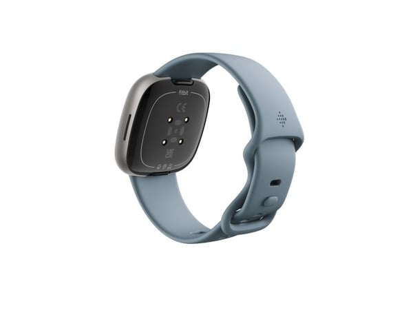 Fitbit Versa 4 - 40 mm - platina - älykello rannekkeella - vesiputouksen sininen - rannekkeen koko: S/L - NFC, Bluetooth