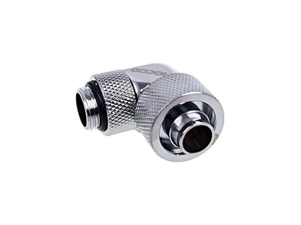 Alphacool Eiszapfen 16/10mm compression fitting 90° rotatable G1/4 - Armatur for væskekjølesystem - krom, sølvnikkel