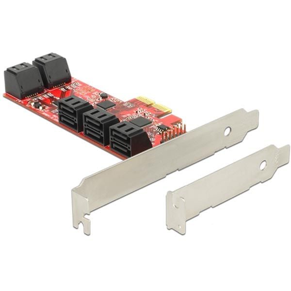 Delock - Lagringskontroller - 10 kanaler - SATA 6 Gb/s - lav profil - PCIe 2.0 x2