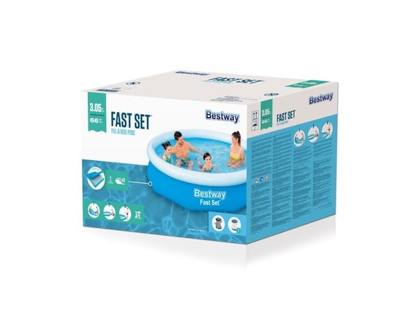 Bestway 57458, 3200 l, Oppblåsbart basseng, Barn og voksne, Blå, Hvit, 9,26 kg