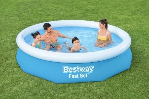 Bestway 57458, 3200 l, Oppblåsbart basseng, Barn og voksne, Blå, Hvit, 9,26 kg