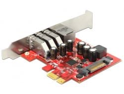 DeLOCK 89382, Sisäinen, Langallinen, PCI Express, Ethernet, 5000 Mbit/s, Harmaa, Punainen