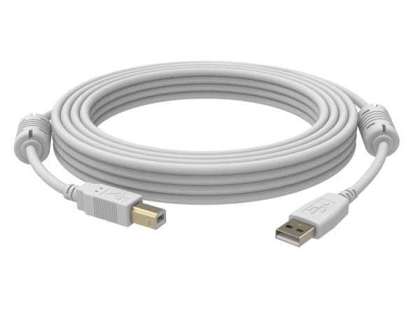 Vision USB 2.0, 2m, 2 m, USB A, USB B, USB 2.0, Uros/uros, Valkoinen