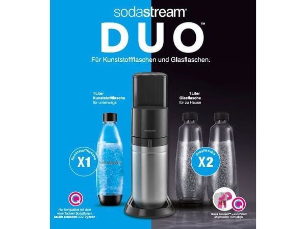 SodaStream DUO, Svart, Rustfritt stål, 155 mm, 280 mm, 440 mm, 365 mm, 190 mm