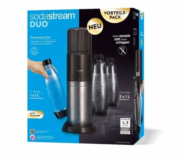 SodaStream DUO, Svart, Rostfritt stål, 155 mm, 280 mm, 440 mm, 365 mm, 190 mm