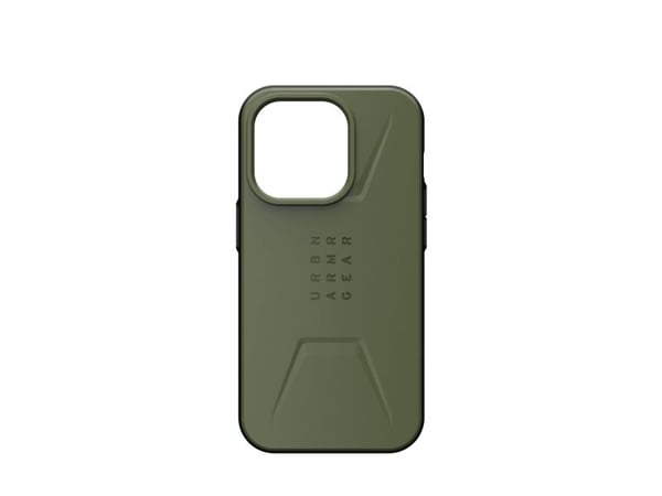 UAG Rugged Case for iPhone 14 Pro [6.1-in] - Civilian for MagSafe Olive - Baksidedeksel for mobiltelefon - robust - MagSafe-samsvar - oliven - 6.1"...