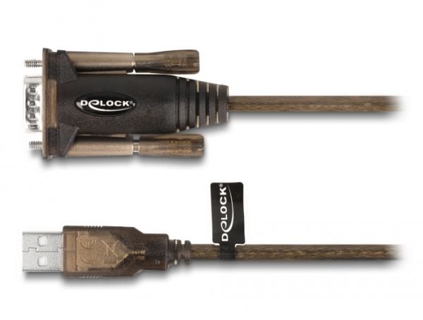 DeLOCK 62646, Musta, 1,5 m, USB A-tyyppi, DB-9, Uros, Uros