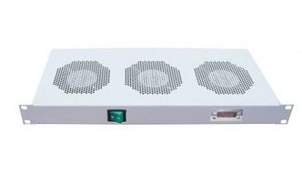 Intellinet 3-Fan Ventilation Unit for 19" Racks, 1U, Grey - Systemviftebrett - med 3 kjølevifter - AC 220/240 V - grå, RAL 7035 - 1U - 19"