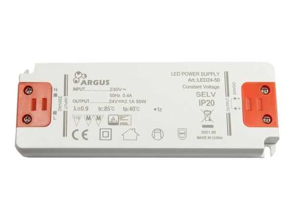 Inter-Tech LED24-50 - LED-driver - 50 watt - 2.1 A (2-pole screw terminal) - for detaljhandel
