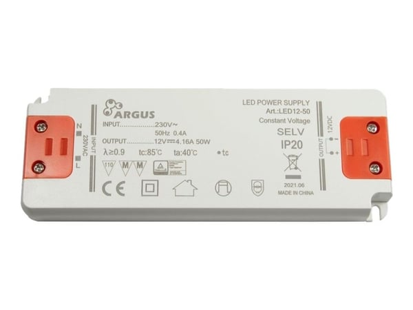 Inter-Tech LED12-50 - LED-driver - 50 watt - 4.16 A (2-pole screw terminal) - for detaljhandel