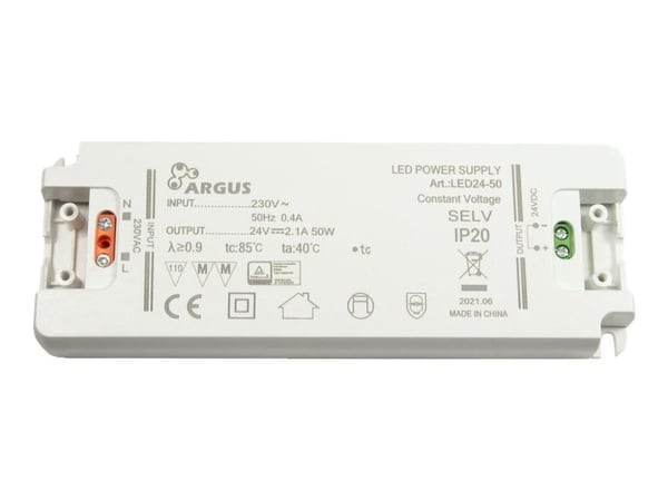 Inter-Tech LED24-50 - LED-driver - 50 watt - 2.1 A (2-pole screw terminal) - for detaljhandel