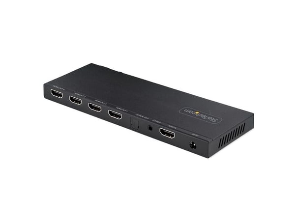 Startech 4-Port HDMI Splitter, 4K 60Hz HDMI 2.0 Video, 1 In 4 Out HDMI Splitter, 4K HDMI Splitter w/Built-in Scaler, 3.5mm/Optical Audio Port, Dura...