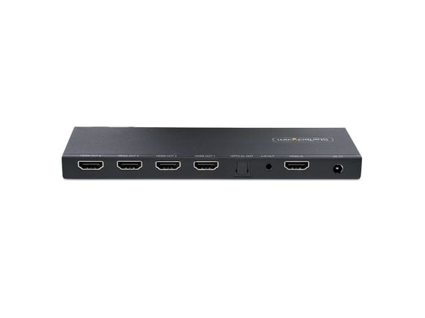Startech 4-Port HDMI Splitter, 4K 60Hz HDMI 2.0 Video, 1 In 4 Out HDMI Splitter, 4K HDMI Splitter w/Built-in Scaler, 3.5mm/Optical Audio Port, Dura...