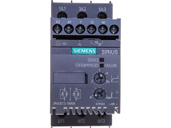 Siemens 3RW3013-1BB04/3RW30131BB04 enhet for myk start (400 V) motoreffekt 1,5 kW 480 V nominell strøm 3,6 A