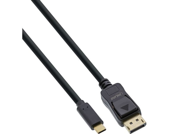 InLine 64123, 3 m, USB Type-C, DisplayPort, Hanstik, Hanstik, Hanstik, Gold