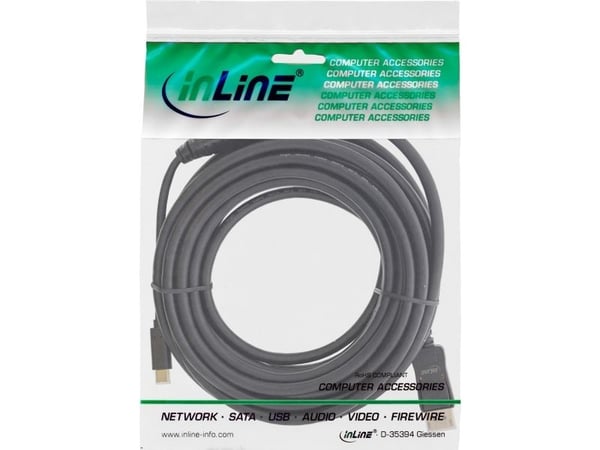 InLine 64123, 3 m, USB Type-C, DisplayPort, Hanstik, Hanstik, Hanstik, Gold